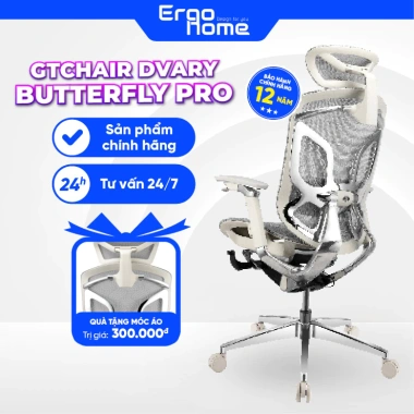 Ghế xoay văn phòng GTchair Dvary Butterfly PRO Upgrade 2.024: thiết kế công thái học, giá ưu đãi 15,3tr