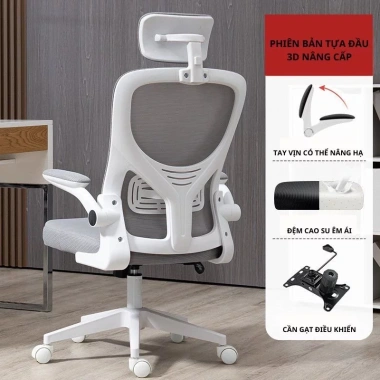 Ghế xoay văn phòng GUNI công thái học ngả 35 độ bệ tì tay bọc nệm Eco 03 723.000₫