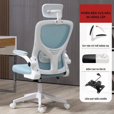 Ghế xoay văn phòng GUNI công thái học ngả 35 độ bệ tì tay bọc nệm Eco 03 723.000₫