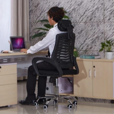 Ghế xoay văn phòng GX5.003 có tựa đầu lưng lưới thoáng mát - Giá rẻ 595k