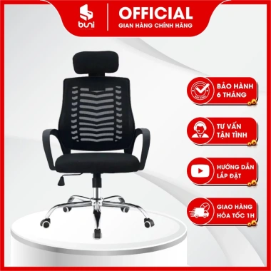 Ghế Xoay Văn Phòng Lưng Cao Cấp, Thay Đổi Chiều Cao Dễ Dàng, Chân Thép Chống Gỉ, Lưới Thông Thoáng Giá 599.000₫