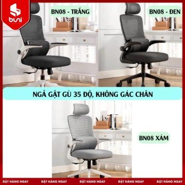 Ghế Xoay Văn Phòng Lưng Cao Cấp, Thay Đổi Chiều Cao Dễ Dàng, Chân Thép Chống Gỉ, Lưới Thông Thoáng Giá 599.000₫