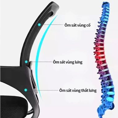 Ghế xoay văn phòng lưng lưới tròn 360 độ cao cấp, mặt ghế đàn hồi thoáng khí - Giá chỉ 359.000đ 2