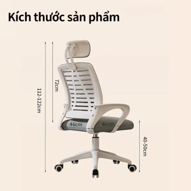 Ghế Xoay Văn Phòng Tựa Đầu, Chân Xoay, Lưng Xương Cá, Ngả Lưng Gật Gù Thư Giãn êm ái - Giá 419.000 VND