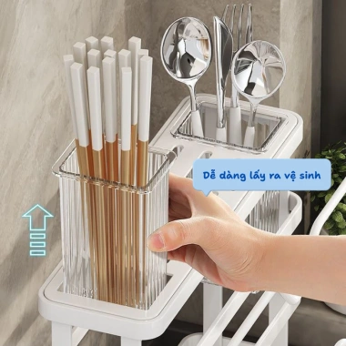 Giá Cài Dao Treo Tường Đa Năng Inox Không Gỉ MonoHome - Đựng Đũa Thớt Vung Nồi 3