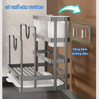 Giá Cài Dao Treo Tường Đa Năng Inox Không Gỉ MonoHome - Đựng Đũa Thớt Vung Nồi 7