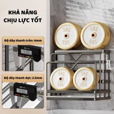 Giá Cài Dao Treo Tường Đa Năng Inox Không Gỉ MonoHome - Đựng Đũa Thớt Vung Nồi 8