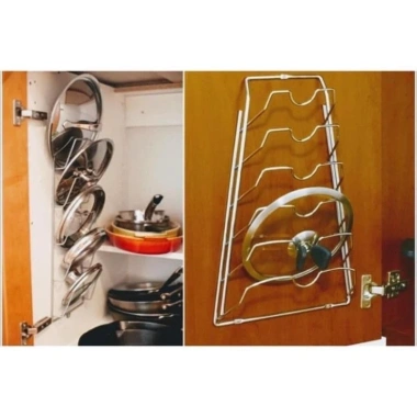 Giá Cài Vung Nồi Inox 6 Tầng Treo Tường Chống Rỉ Giá Cài Nắp Xoong Bền 50k