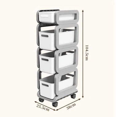 Giá đẩy 4 tầng đa năng - Xe đẩy bỉm sữa, cặp xách, đồ học tập, kệ bếp - Giá chỉ 265.000₫ 6