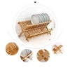 Gia Để Bát Đĩa Gấp Gọn 2 Tầng Gỗ Tre Tự Nhiên, Tiêu Chuẩn Sấy Sơn Loại 1 Giá 199k 5