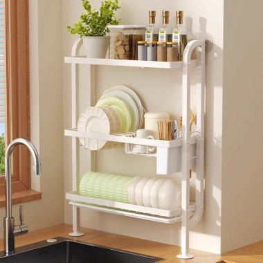Giá để bát đĩa treo tường không lỗ – Đặt trên sàn góc bàn, tiết kiệm không gian, giá chỉ 416.900 VND 2