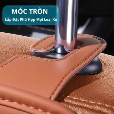 Giá Để Cốc Kiêm Móc Treo Đồ Sau Ghế Ô Tô Da Cao Cấp 2in1 Đa Năng Siêu Chắc 3