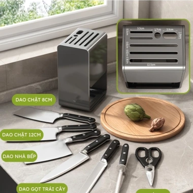 Giá để dao AKICHI thép carbon chống gỉ, hộp cài dao kéo để bàn, treo tường keo không cần khoan 219.000₫ 2 Giá để dao AKICHI thép carbon chống gỉ, hộp cài dao kéo để bàn, treo tường keo không cần khoan 219.000₫ 2
