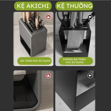 Giá để dao AKICHI thép carbon chống gỉ, hộp cài dao kéo để bàn, treo tường keo không cần khoan 219.000₫ 4 Giá để dao AKICHI thép carbon chống gỉ, hộp cài dao kéo để bàn, treo tường keo không cần khoan 219.000₫ 4