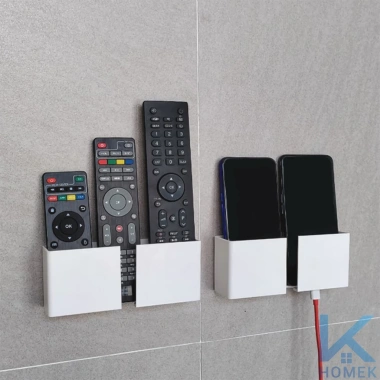 Giá đế điện thoại HOMEK – Kệ treo tường, kế dính, hỗ trợ remote, chỉ 22.000đ