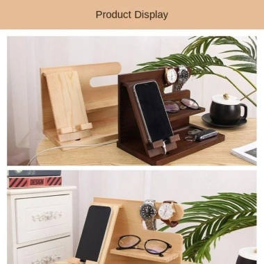 Giá để đồ CONOPERY đa chức năng gỗ bền, giá đỡ điện thoại và ví cho văn phòng, giảm 20%