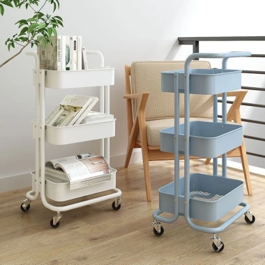 Giá để đồ đa năng nhiều tầng, xe đẩy sàn tắm, bánh xe quay 360°, giá 94.083₫