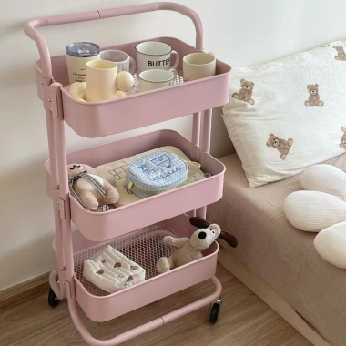 Giá để đồ đa năng nhiều tầng, xe đẩy sàn tắm, bánh xe quay 360°, giá 94.083₫