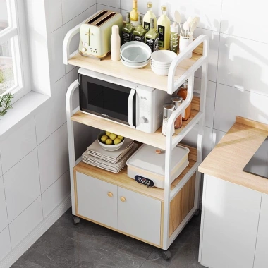 Giá để đồ nhà bếp đứng sàn đa tầng – Đa chức năng cho nồi, lò vi sóng, gia vị, chỉ 486.027 VND