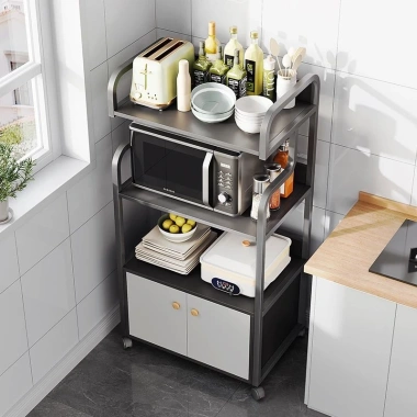 Giá để đồ nhà bếp đứng sàn đa tầng – Đa chức năng cho nồi, lò vi sóng, gia vị, chỉ 486.027 VND