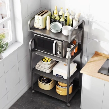 Giá để đồ nhà bếp đứng sàn đa tầng – Đa chức năng cho nồi, lò vi sóng, gia vị, chỉ 486.027 VND