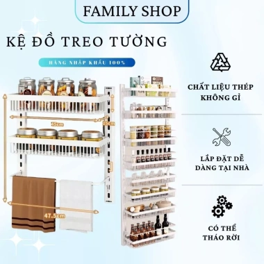 Giá để đồ treo tường không cần khoan - phòng tắm, nhà bếp, chỉ 60.000đ
