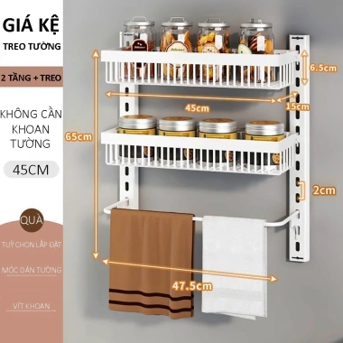 Giá để đồ treo tường không cần khoan - phòng tắm, nhà bếp, chỉ 60.000đ