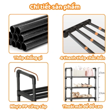 Giá Để Giày Dép PAMPER Thép Đa Tầng Gấp Gọn - Tùy Chỉnh, Giá Ưu Đãi 89.000₫ 4
