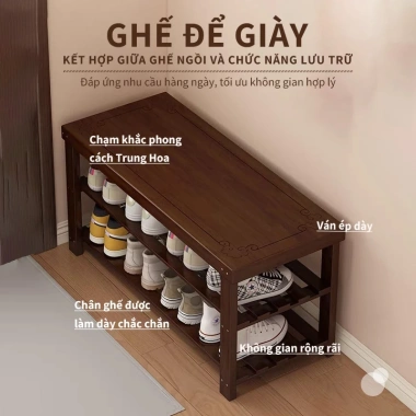 Giá để giày tre đa tầng gỗ - Chống bụi, chống mọt, đa năng, kệ decor, giá 269k