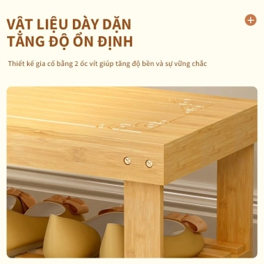Giá để giày tre đa tầng gỗ - Chống bụi, chống mọt, đa năng, kệ decor, giá 269k