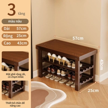 Giá để giày tre đa tầng gỗ - Chống bụi, chống mọt, đa năng, kệ decor, giá 269k