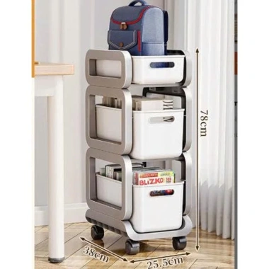 Giá để sách 3 tầng Ksun02 - Kệ đẩy đa năng 3-5 tầng, giảm giá 265k