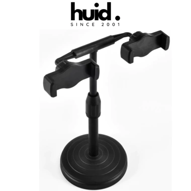 Giá Đỡ 2 Điện Thoại Microphone Stands Kẹp Chống Lưng 360 độ Đế Chân Tròn Đặt Bàn Đa Năng Giá 29.000 VND