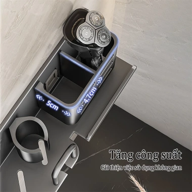 Giá Đỡ Bàn Chải Đánh Răng Điện Nhôm Không Đục Lỗ Đa Năng Tiện Dụng