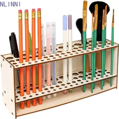 Giá đỡ bàn chải sơn NLINNI - Khung gỗ DIY tối giản, cọ màu nước tháo rời, công suất lớn
