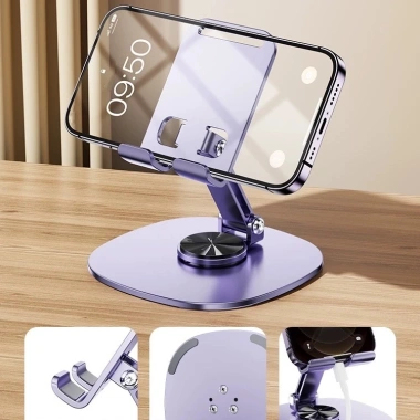 Giá đỡ bàn nhôm xoay 360 điều chỉnh cho điện thoại và máy tính bảng - Giá 46.200 VND 2