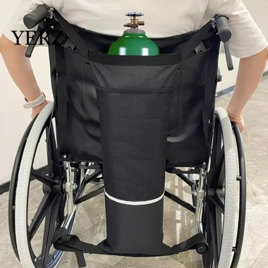 Giá đỡ bình oxy YZ, túi đựng xi lanh oxy thoáng khí, chống thấm, lưới sọc phản quang nhẹ, đen, dễ vận chuyển ba lô