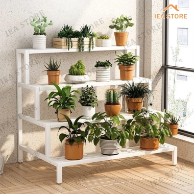 Giá đỡ cây sắt 2/3 lớp - Thép không gỉ, khung thang dày, giá chỉ 267.900₫