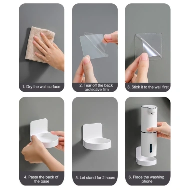 Giá Đỡ Chai Nước Rửa Tay Tự Động Gắn Tường Không Đục Lỗ Đa Năng Nhà Bếp 7