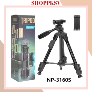 Giá đỡ chụp ảnh điện thoại tripod 3 chân Np-3.160 Remote nhôm, quay livestream, 90.000₫