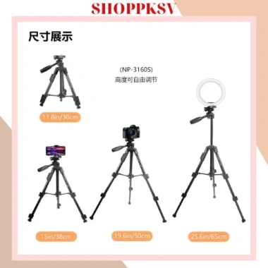 Giá đỡ chụp ảnh điện thoại tripod 3 chân Np-3.160 Remote nhôm, quay livestream, 90.000₫ 4 Giá đỡ chụp ảnh điện thoại tripod 3 chân Np-3.160 Remote nhôm, quay livestream, 90.000₫ 4