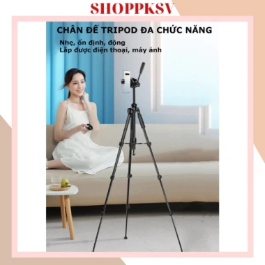 Giá đỡ chụp ảnh điện thoại tripod 3 chân Np-3.160 Remote nhôm, quay livestream, 90.000₫