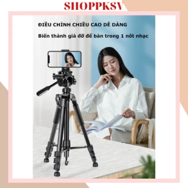 Giá đỡ chụp ảnh điện thoại tripod 3 chân Np-3.160 Remote nhôm, quay livestream, 90.000₫ 6 Giá đỡ chụp ảnh điện thoại tripod 3 chân Np-3.160 Remote nhôm, quay livestream, 90.000₫ 6