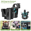 Giá đỡ cốc 3 trong 1 cho xe đẩy, xe lăn, xe đạp, xe đi bộ – Xoay 360°, kèm giá đỡ điện thoại, chai, chỉ 254.880đ 7