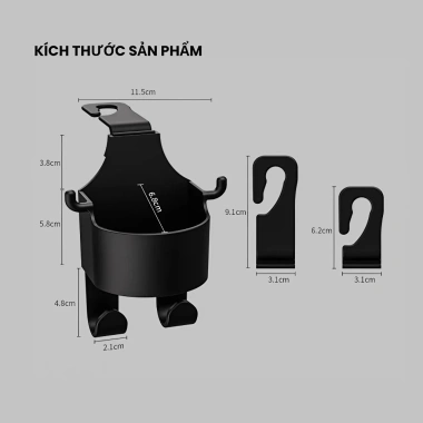 Giá Đỡ Cốc Ly Ô Tô – Móc Treo Đồ, Đỡ Điện Thoại, Giá Đựng Cốc, Chỉ 13.000₫