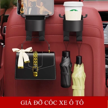 Giá đỡ cốc nước đa năng COACE - Móc treo đồ gắn cố định sau ghế ô tô, tiện lợi, chỉ 30.000₫
