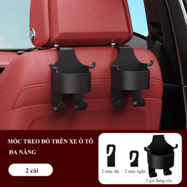 Giá đỡ cốc nước DLIGHT gắn sau ghế ô tô, móc treo đa năng nhựa ABS cứng cáp, chỉ 30.000₫