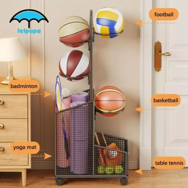 Giá đỡ đa năng leipupa có bánh xe, kệ lưu trữ bóng volley, bóng đá, bóng bầu dục - Giá ưu đãi 734.800₫