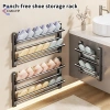 Giá đỡ dép phòng tắm treo tường không đục lỗ Stora mới - Giá để giày gấp lớp thoát nước, giảm 20%