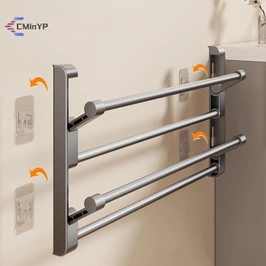 Giá đỡ dép phòng tắm treo tường không đục lỗ Stora mới - Giá để giày gấp lớp thoát nước, giảm 20% 2